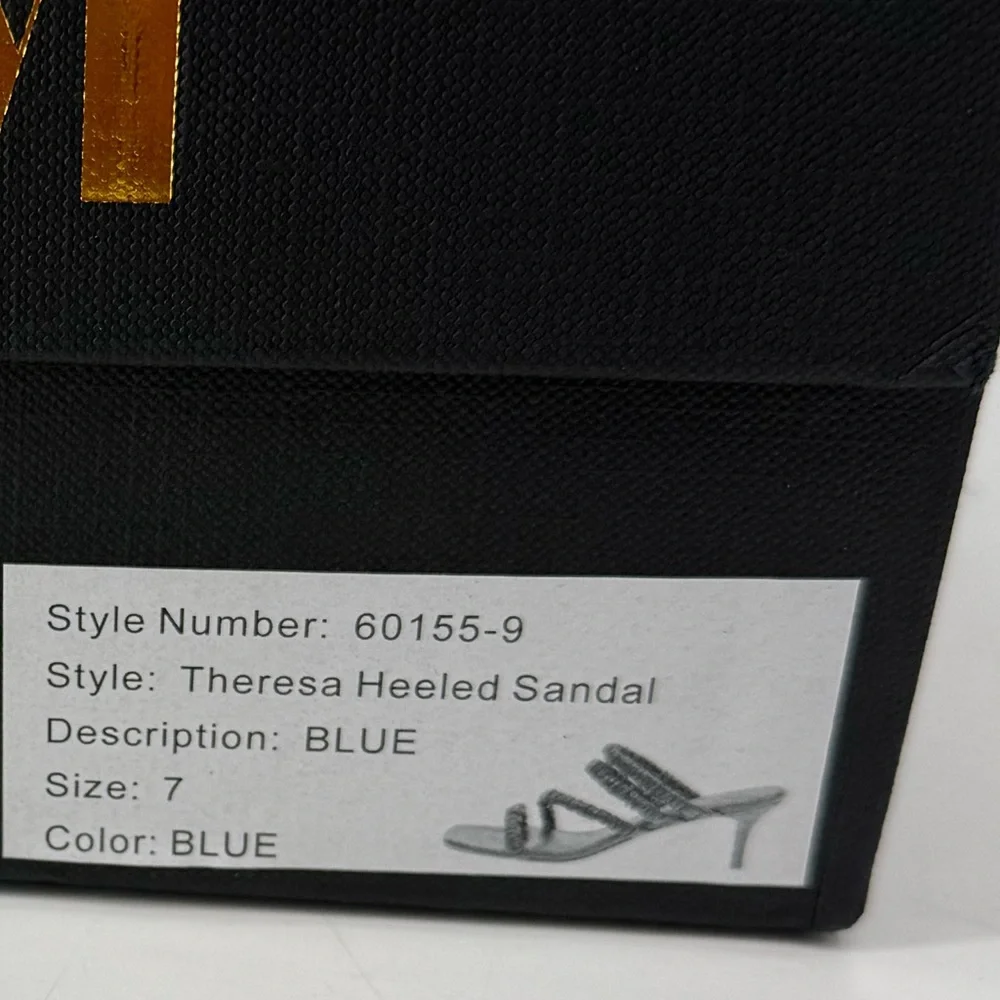 Mara & Mine Theresa Heeled Sandals – Blue | Size 7  New with Box 60155-9 Luxury - Picture 8 of 12